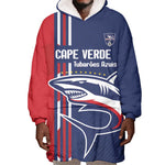 Cape Verde Football Pride Custom Wearable Blanket Hoodie Tubaroes Azuis Champion - African Pride