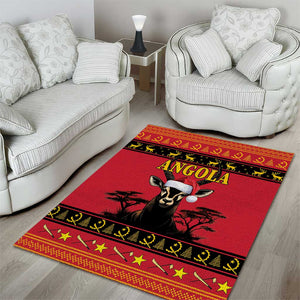 Afro Angola Giant Sable Antelope Christmas Area Rug Virtus Unita Fortior Feliz Natal