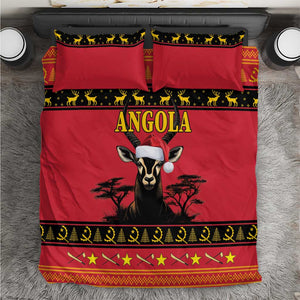 Afro Angola Giant Sable Antelope Christmas Bedding Set Virtus Unita Fortior Feliz Natal