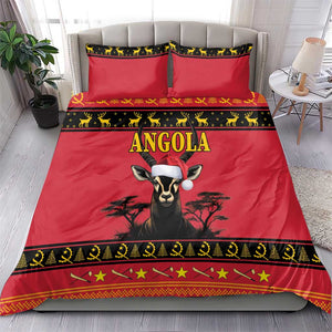 Afro Angola Giant Sable Antelope Christmas Bedding Set Virtus Unita Fortior Feliz Natal