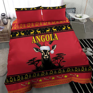 Afro Angola Giant Sable Antelope Christmas Bedding Set Virtus Unita Fortior Feliz Natal