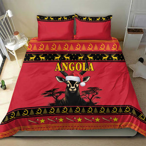 Afro Angola Giant Sable Antelope Christmas Bedding Set Virtus Unita Fortior Feliz Natal