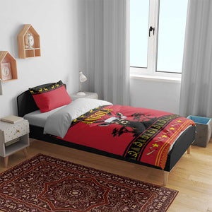 Afro Angola Giant Sable Antelope Christmas Bedding Set Virtus Unita Fortior Feliz Natal