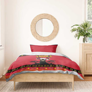 Afro Angola Giant Sable Antelope Christmas Bedding Set Virtus Unita Fortior Feliz Natal