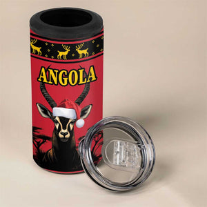 Afro Angola Giant Sable Antelope Christmas 4 in 1 Can Cooler Tumbler Virtus Unita Fortior Feliz Natal