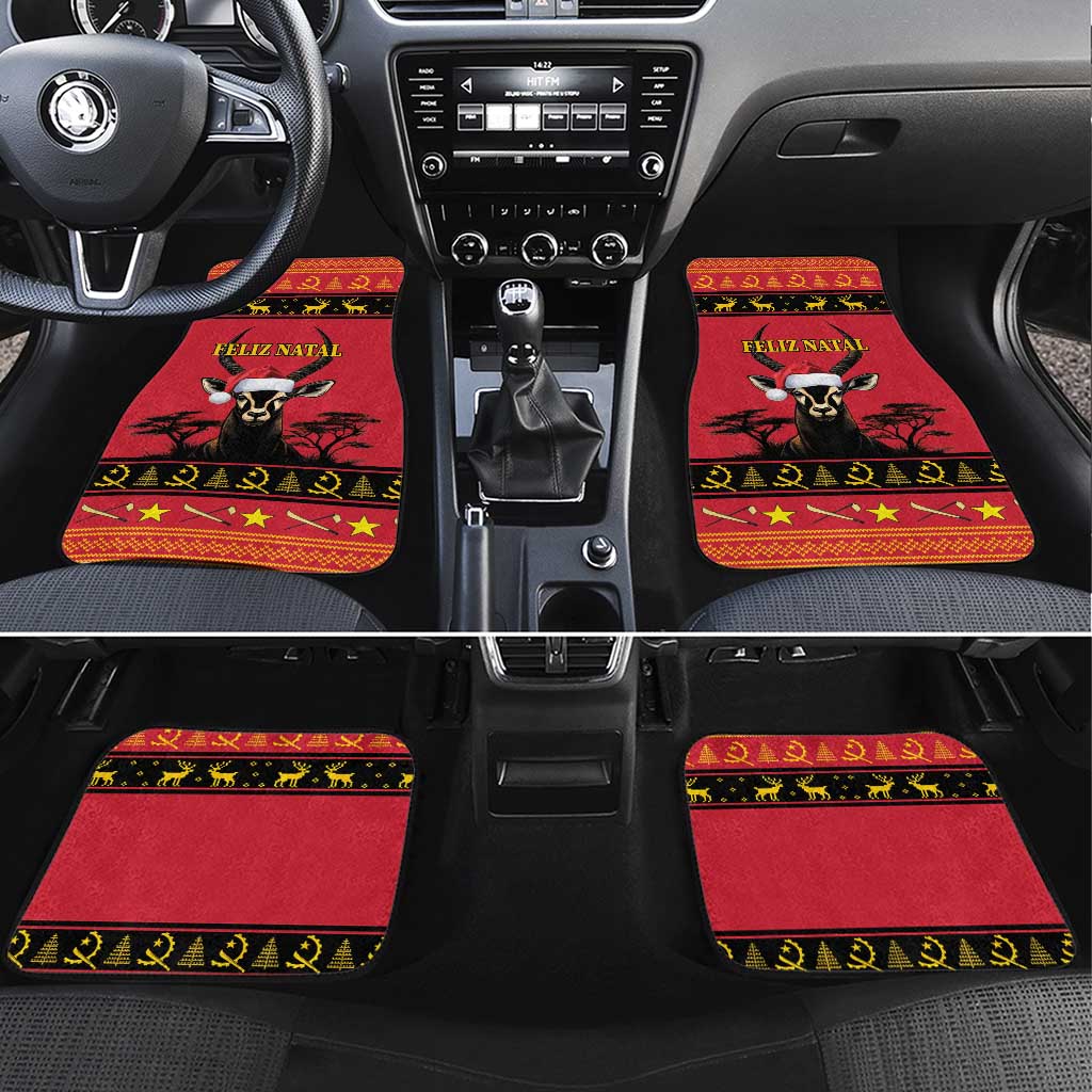 Afro Angola Giant Sable Antelope Christmas Car Mats Virtus Unita Fortior Feliz Natal