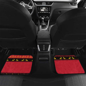 Afro Angola Giant Sable Antelope Christmas Car Mats Virtus Unita Fortior Feliz Natal