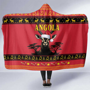 Afro Angola Giant Sable Antelope Christmas Hooded Blanket Virtus Unita Fortior Feliz Natal