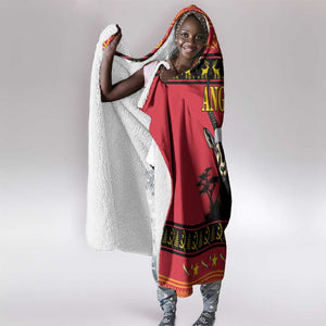 Afro Angola Giant Sable Antelope Christmas Hooded Blanket Virtus Unita Fortior Feliz Natal