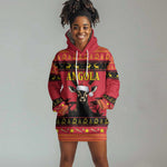 Afro Angola Giant Sable Antelope Christmas Hoodie Dress Virtus Unita Fortior Feliz Natal
