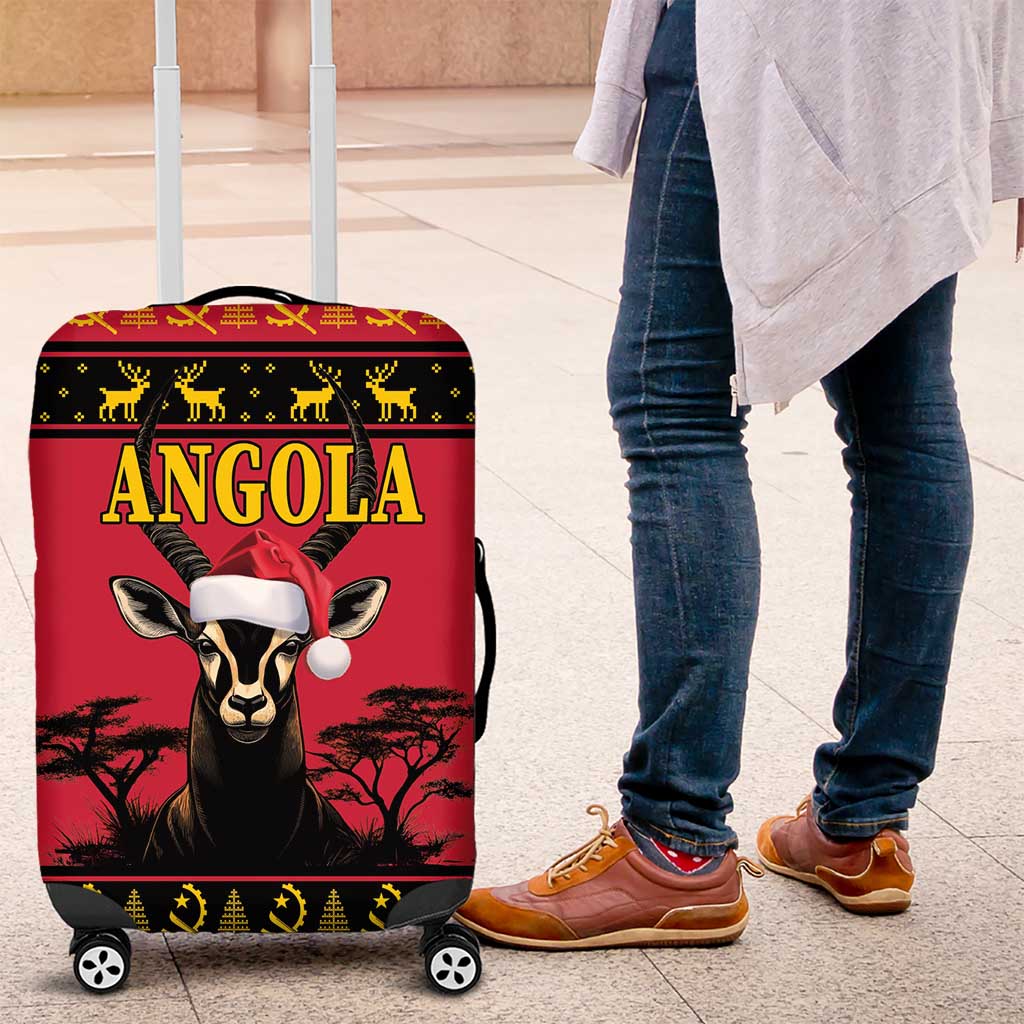 Afro Angola Giant Sable Antelope Christmas Luggage Cover Virtus Unita Fortior Feliz Natal