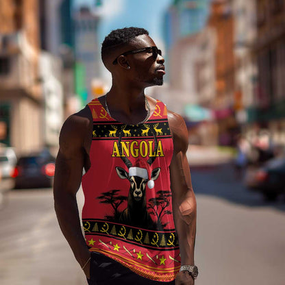 Afro Angola Giant Sable Antelope Christmas Men Tank Top Virtus Unita Fortior Feliz Natal