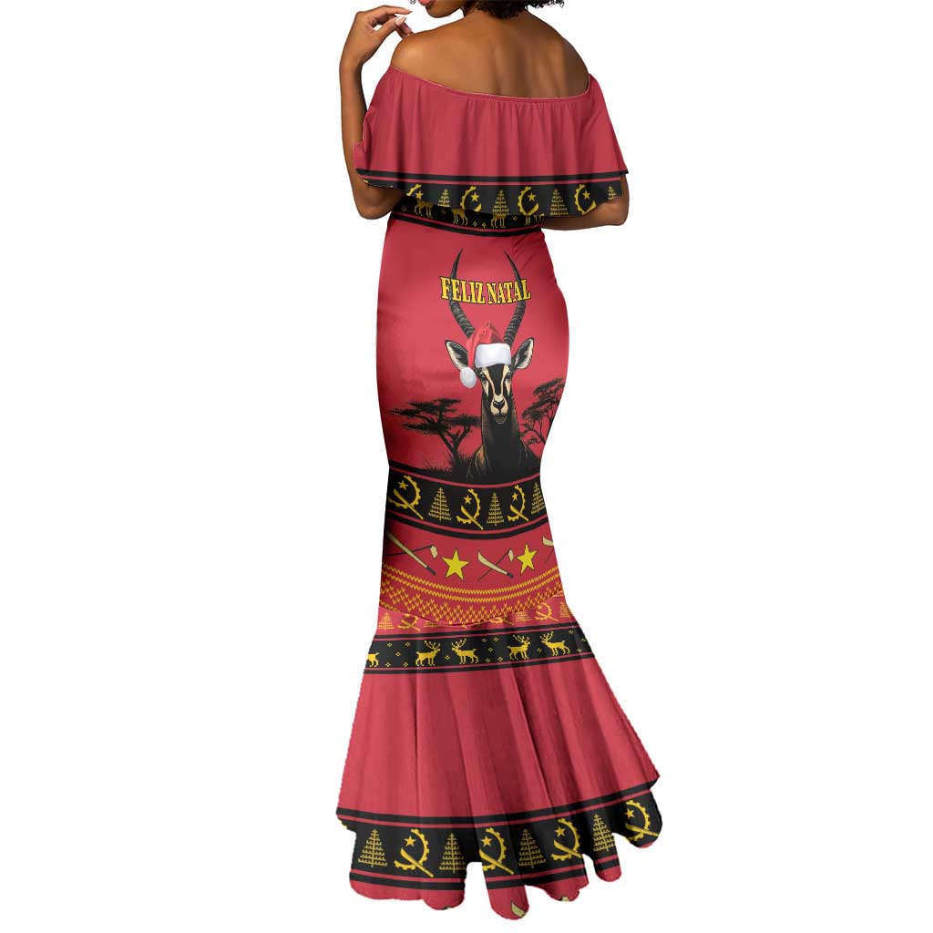 Afro Angola Giant Sable Antelope Christmas Mermaid Dress Virtus Unita Fortior Feliz Natal