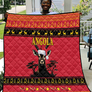 Afro Angola Giant Sable Antelope Christmas Quilt Virtus Unita Fortior Feliz Natal