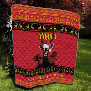 Afro Angola Giant Sable Antelope Christmas Quilt Virtus Unita Fortior Feliz Natal