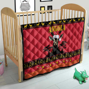 Afro Angola Giant Sable Antelope Christmas Quilt Virtus Unita Fortior Feliz Natal