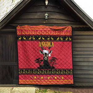 Afro Angola Giant Sable Antelope Christmas Quilt Virtus Unita Fortior Feliz Natal