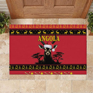 Afro Angola Giant Sable Antelope Christmas Rubber Doormat Virtus Unita Fortior Feliz Natal