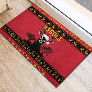 Afro Angola Giant Sable Antelope Christmas Rubber Doormat Virtus Unita Fortior Feliz Natal