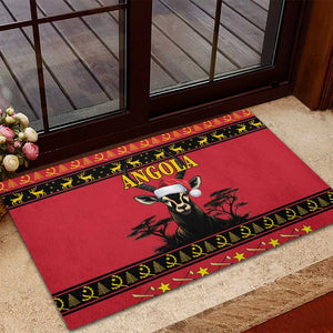 Afro Angola Giant Sable Antelope Christmas Rubber Doormat Virtus Unita Fortior Feliz Natal