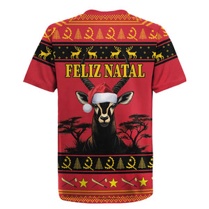 Afro Angola Giant Sable Antelope Christmas Rugby Jersey Virtus Unita Fortior Feliz Natal