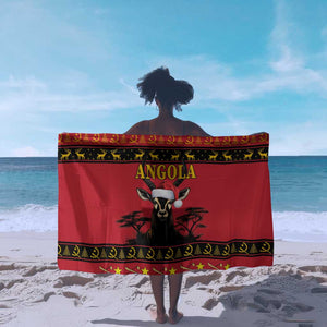 Afro Angola Giant Sable Antelope Christmas Sarong Virtus Unita Fortior Feliz Natal