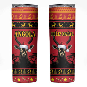 Afro Angola Giant Sable Antelope Christmas Skinny Tumbler Virtus Unita Fortior Feliz Natal