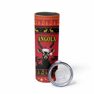 Afro Angola Giant Sable Antelope Christmas Skinny Tumbler Virtus Unita Fortior Feliz Natal