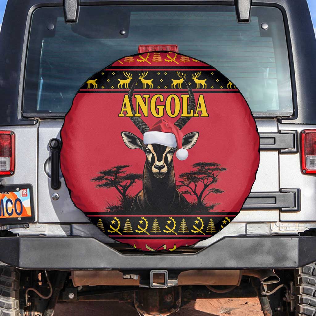 Afro Angola Giant Sable Antelope Christmas Spare Tire Cover Virtus Unita Fortior Feliz Natal