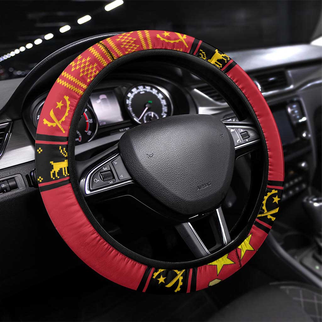 Afro Angola Giant Sable Antelope Christmas Steering Wheel Cover Virtus Unita Fortior Feliz Natal