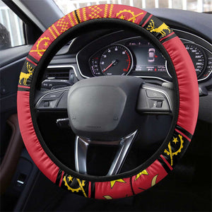 Afro Angola Giant Sable Antelope Christmas Steering Wheel Cover Virtus Unita Fortior Feliz Natal