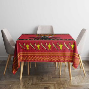 Afro Angola Giant Sable Antelope Christmas Tablecloth Virtus Unita Fortior Feliz Natal