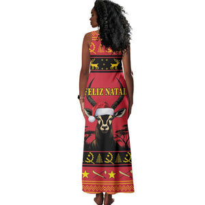 Afro Angola Giant Sable Antelope Christmas Tank Maxi Dress Virtus Unita Fortior Feliz Natal