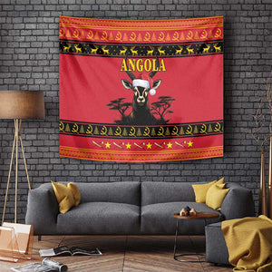 Afro Angola Giant Sable Antelope Christmas Tapestry Virtus Unita Fortior Feliz Natal