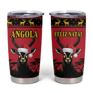 Afro Angola Giant Sable Antelope Christmas Tumbler Cup Virtus Unita Fortior Feliz Natal