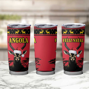 Afro Angola Giant Sable Antelope Christmas Tumbler Cup Virtus Unita Fortior Feliz Natal