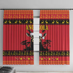Afro Angola Giant Sable Antelope Christmas Window Curtain Virtus Unita Fortior Feliz Natal