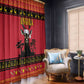 Afro Angola Giant Sable Antelope Christmas Window Curtain Virtus Unita Fortior Feliz Natal