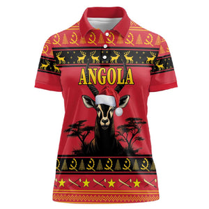 Afro Angola Giant Sable Antelope Christmas Women Polo Shirt Virtus Unita Fortior Feliz Natal