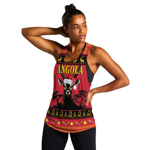 Afro Angola Giant Sable Antelope Christmas Women Racerback Tank Virtus Unita Fortior Feliz Natal