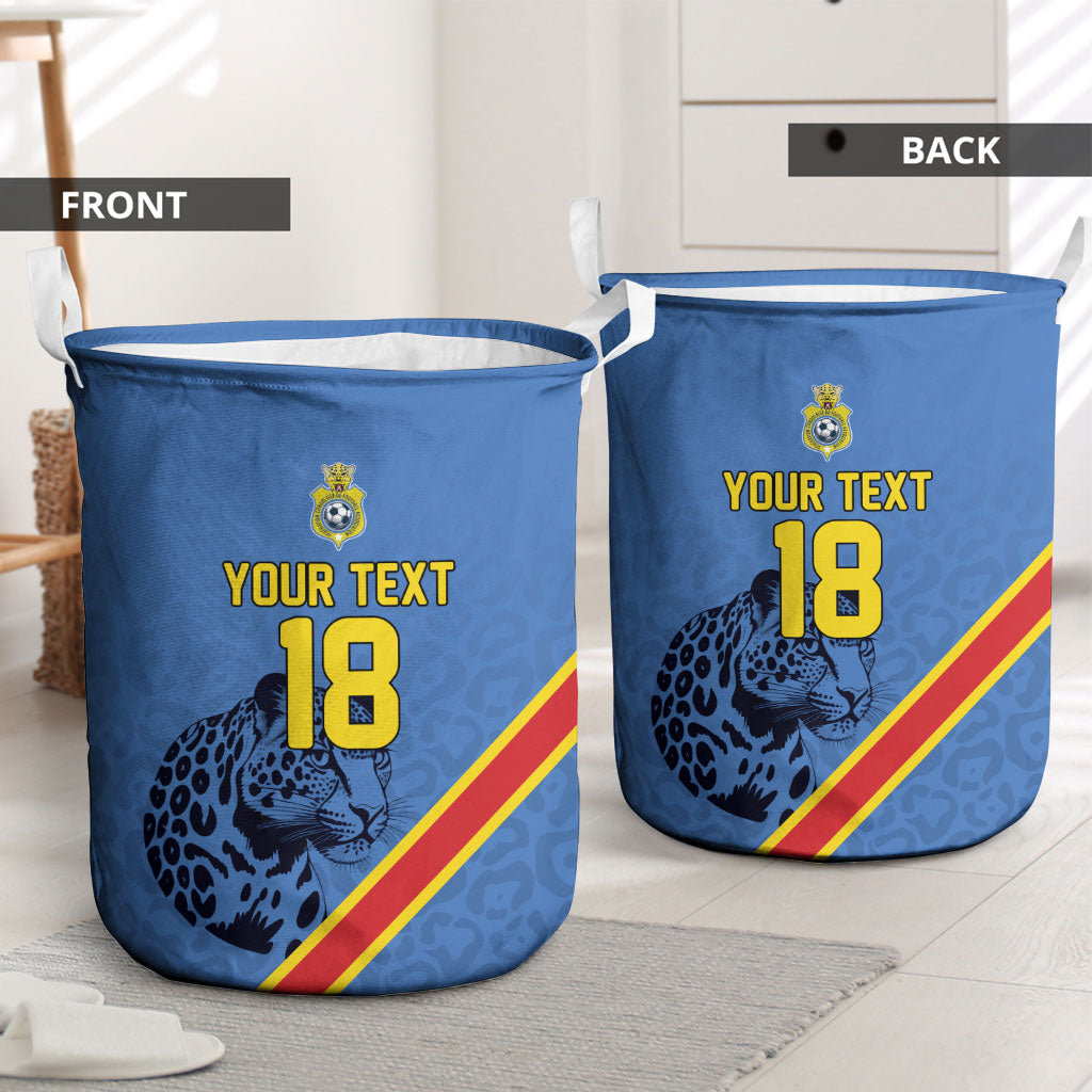 Custom DR Congo Football Laundry Basket Leopard Pride Heritage Edition