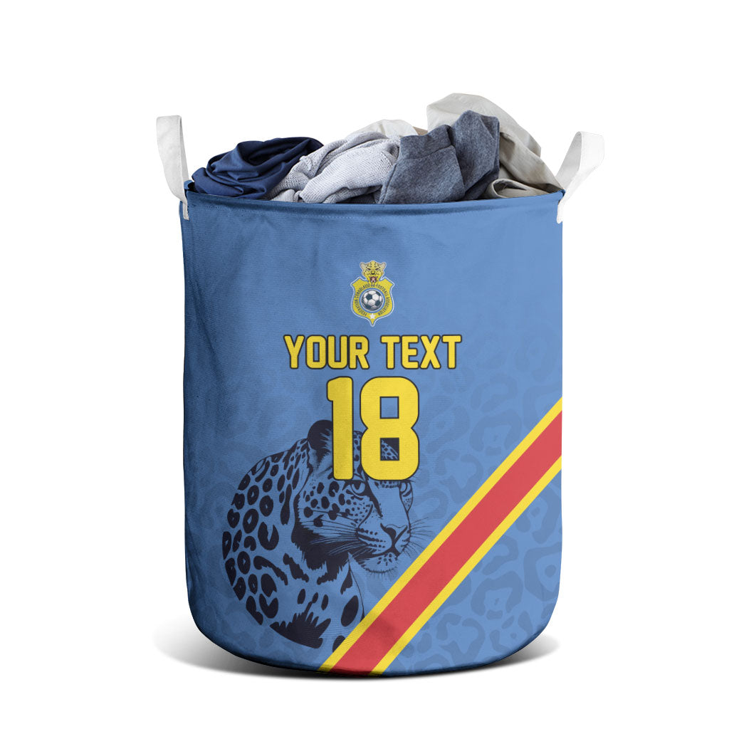 Custom DR Congo Football Laundry Basket Leopard Pride Heritage Edition