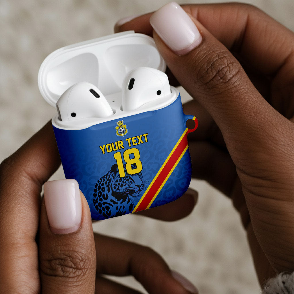 Custom DR Congo Football AirPods Case Leopard Pride Heritage Edition