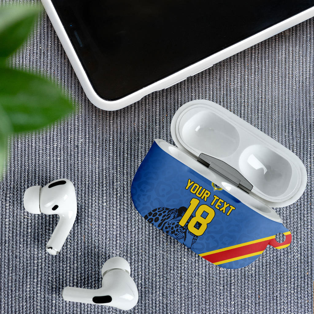 Custom DR Congo Football AirPods Case Leopard Pride Heritage Edition