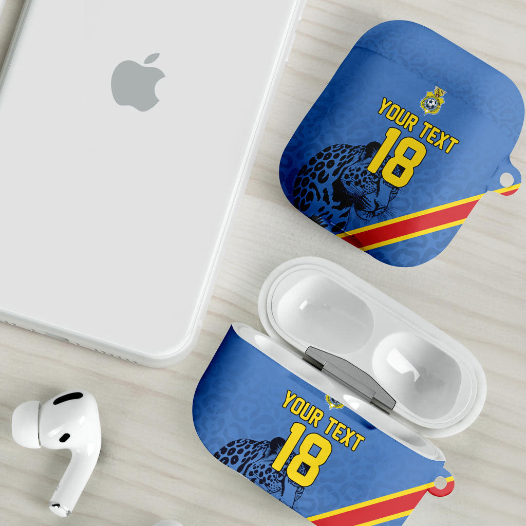 Custom DR Congo Football AirPods Case Leopard Pride Heritage Edition