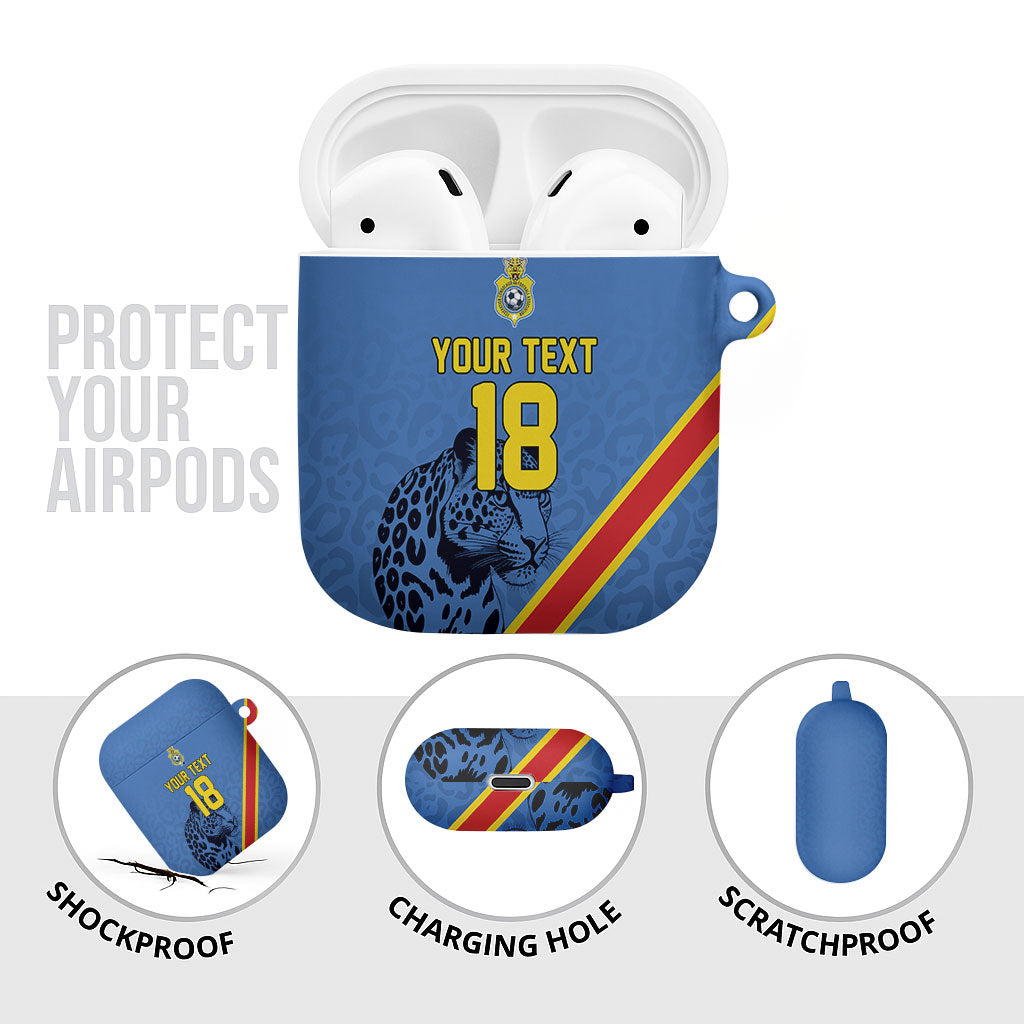 Custom DR Congo Football AirPods Case Leopard Pride Heritage Edition