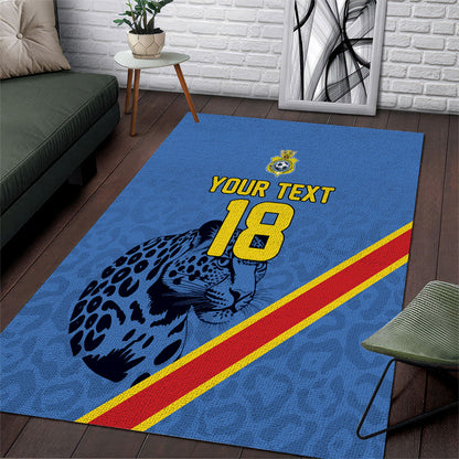 Custom DR Congo Football Area Rug Leopard Pride Heritage Edition