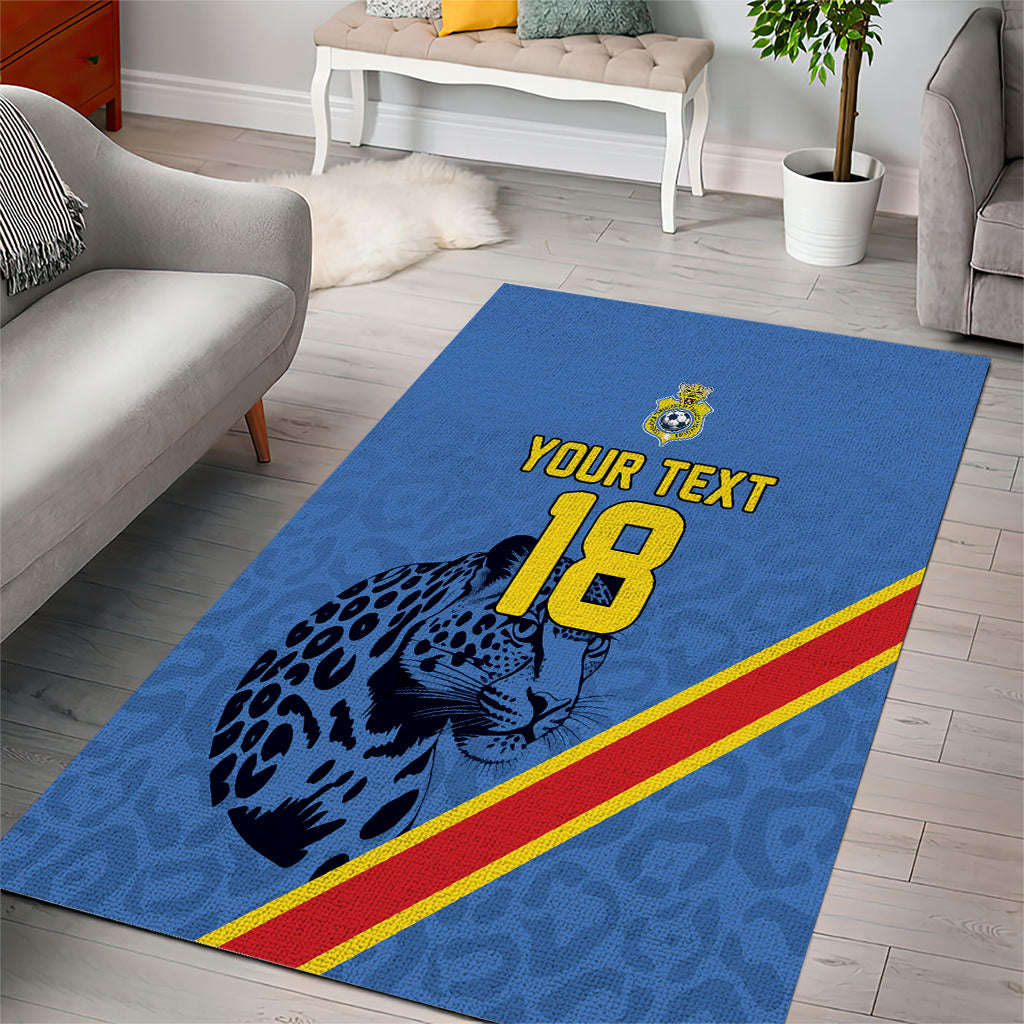 Custom DR Congo Football Area Rug Leopard Pride Heritage Edition