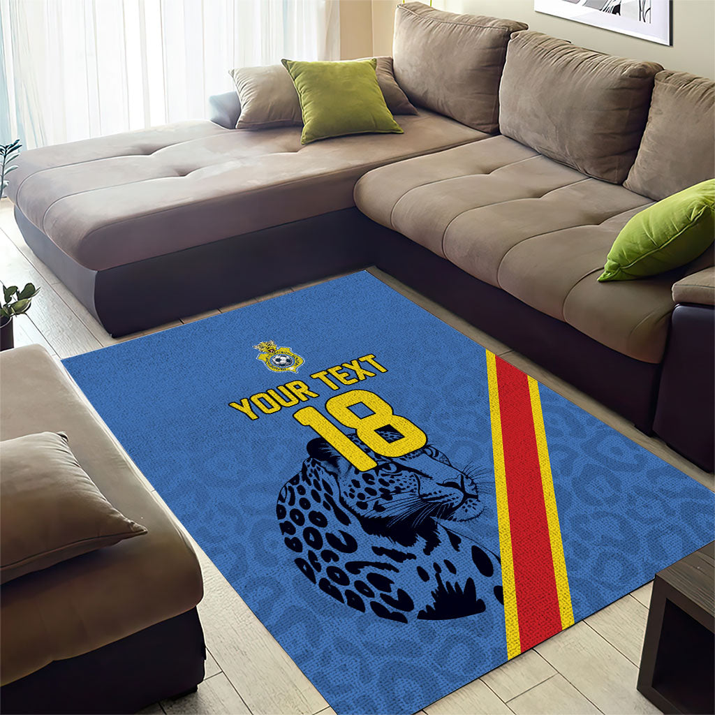 Custom DR Congo Football Area Rug Leopard Pride Heritage Edition