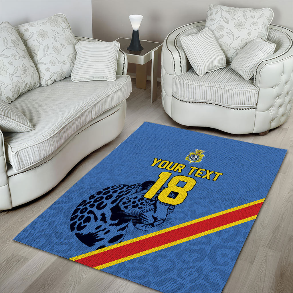Custom DR Congo Football Area Rug Leopard Pride Heritage Edition